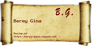 Berey Gina névjegykártya